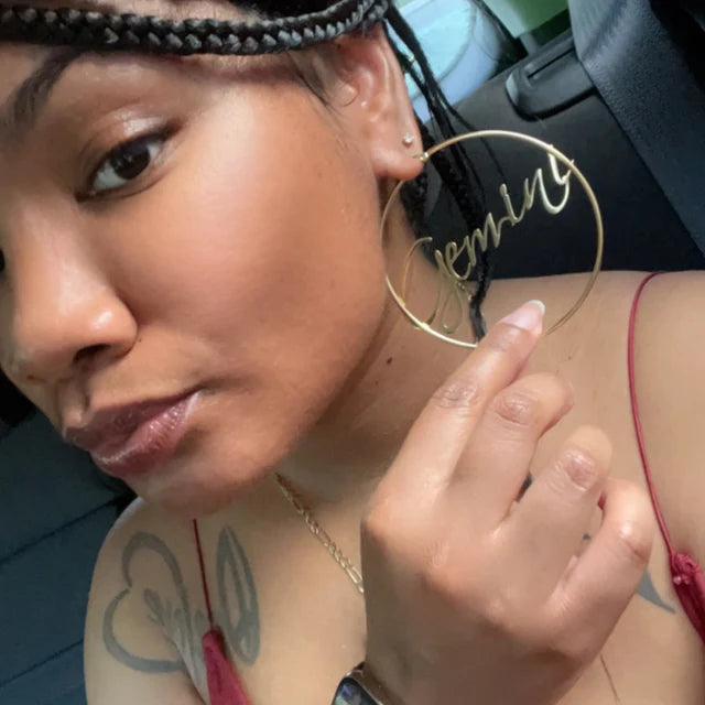 Large Hoop Earrings - Aquarius