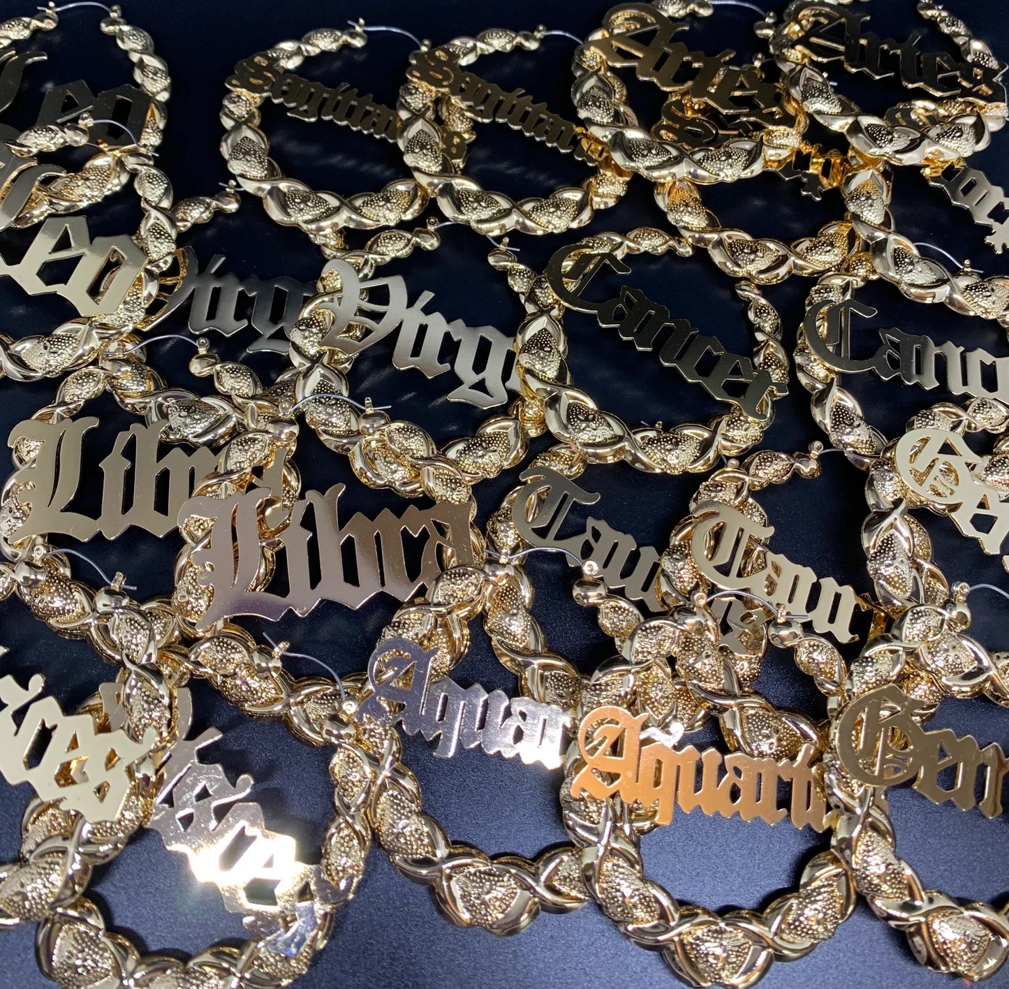 XOXO Bamboo Hoop Earrings - Libra