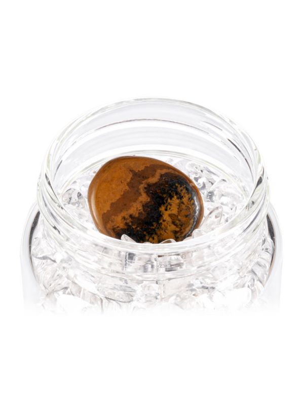 Crystal Infused Water Bottle - Leo + Clear Quartz & Tiger's Eye