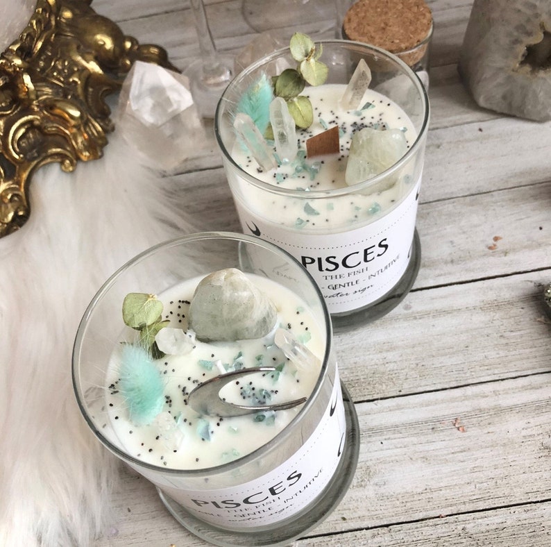 Botanical Crystal Candle - Pisces