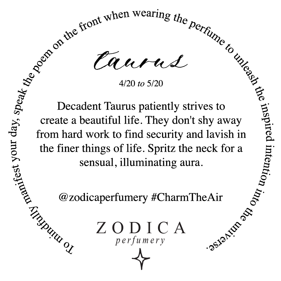 Crystal Infused Zodiac Perfume - Taurus + Jade