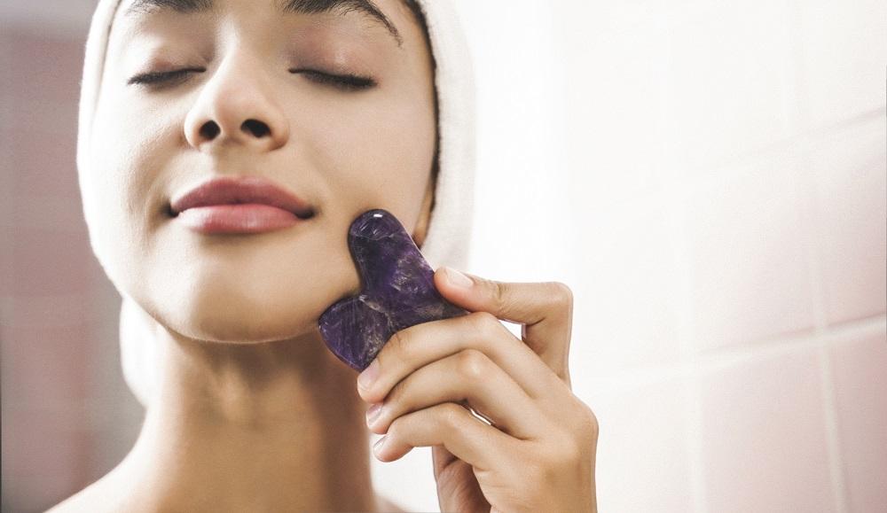 Crystal Roller & Gua Sha Beauty Set - Amethyst, Jade or Rose Quartz