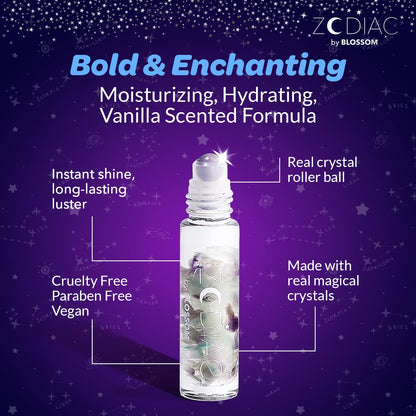 Crystal Infused Zodiac Vanilla-Flavored Roll-On Lip Gloss - Virgo