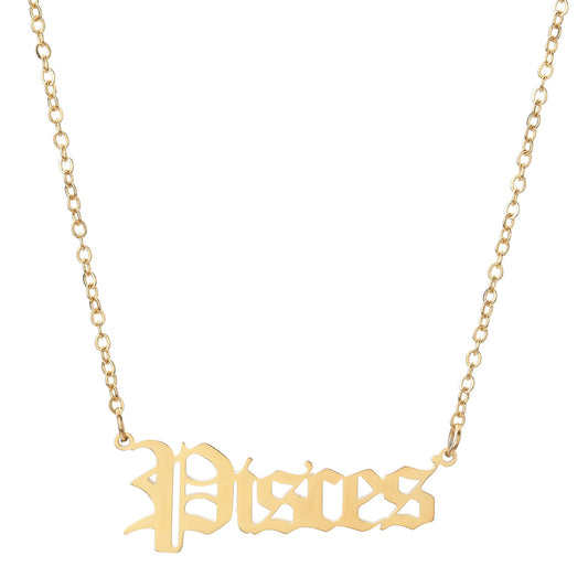 Script Necklace - Pisces