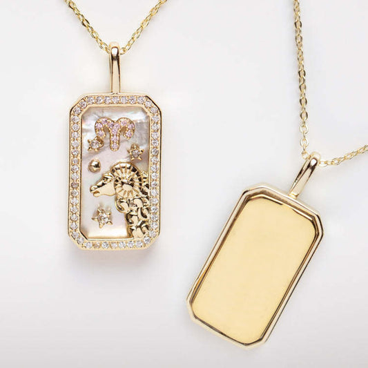 18K Gold Plated Crystal Necklace - Aries