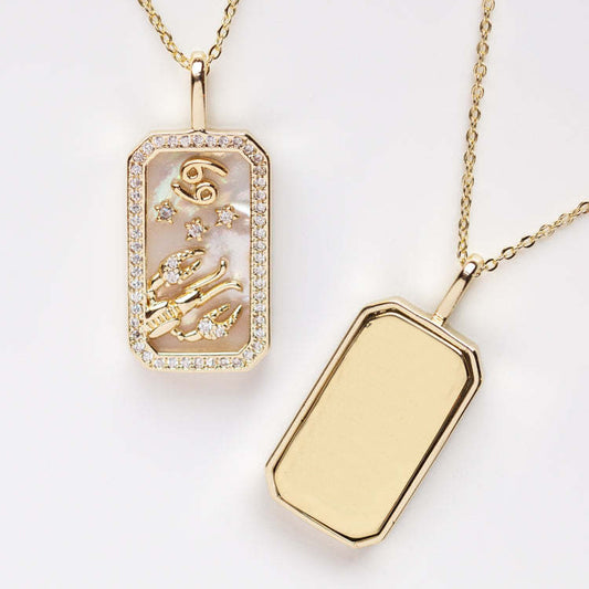 18K Gold Plated Crystal Necklace - Cancer