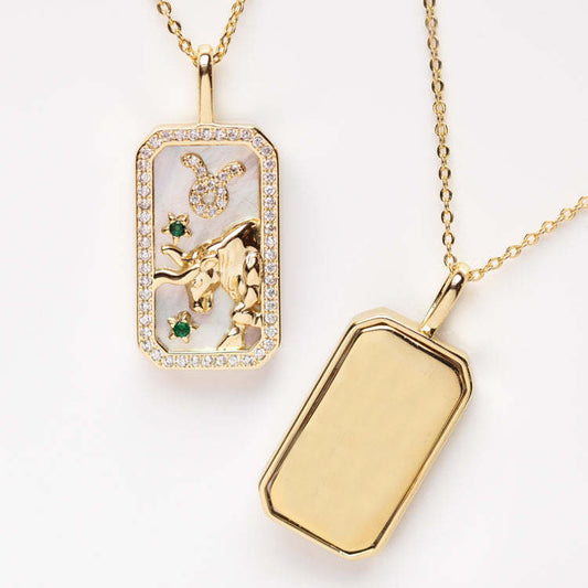 18K Gold Plated Crystal Necklace - Taurus