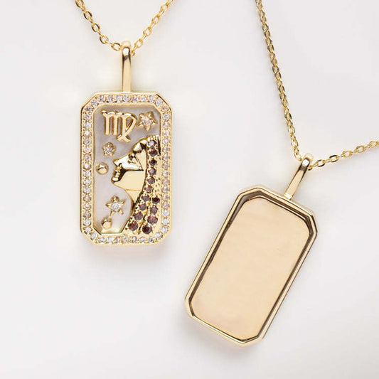 18K Gold Plated Crystal Necklace - Virgo