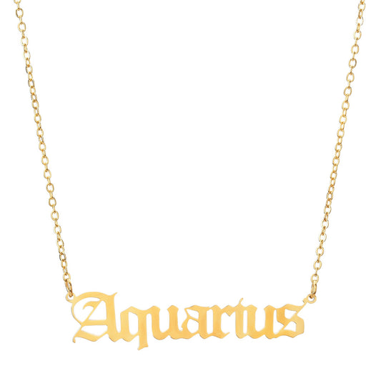 Script Necklace - Aquarius