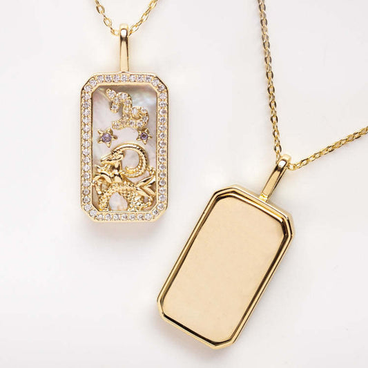 18K Gold Plated Crystal Necklace - Capricorn