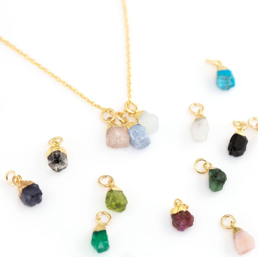 Customizable Raw Crystal Necklace - Aquarius