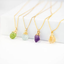 Load image into Gallery viewer, Raw Crystal Zodiac Necklace Customizable Charms - Aries
