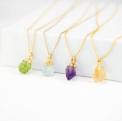 Customizable Raw Crystal Necklace - Libra