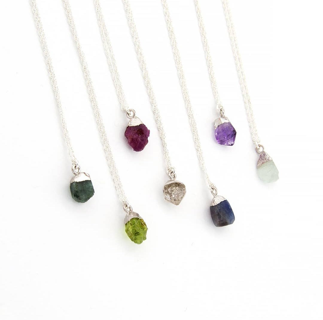 Customizable Raw Crystal Necklace - Pisces