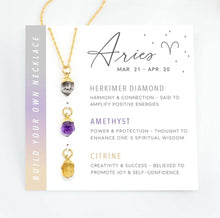 Load image into Gallery viewer, Raw Crystal Zodiac Necklace Customizable Charms - Aries
