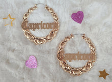 Load image into Gallery viewer, XOXO Bamboo Hoop Earrings - Capricorn
