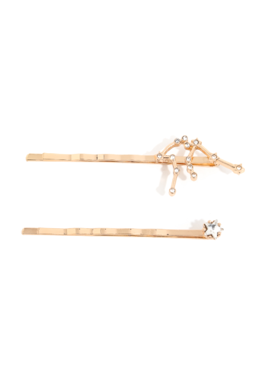 Constellation Rhinestone Hair Pin Set - Aquarius