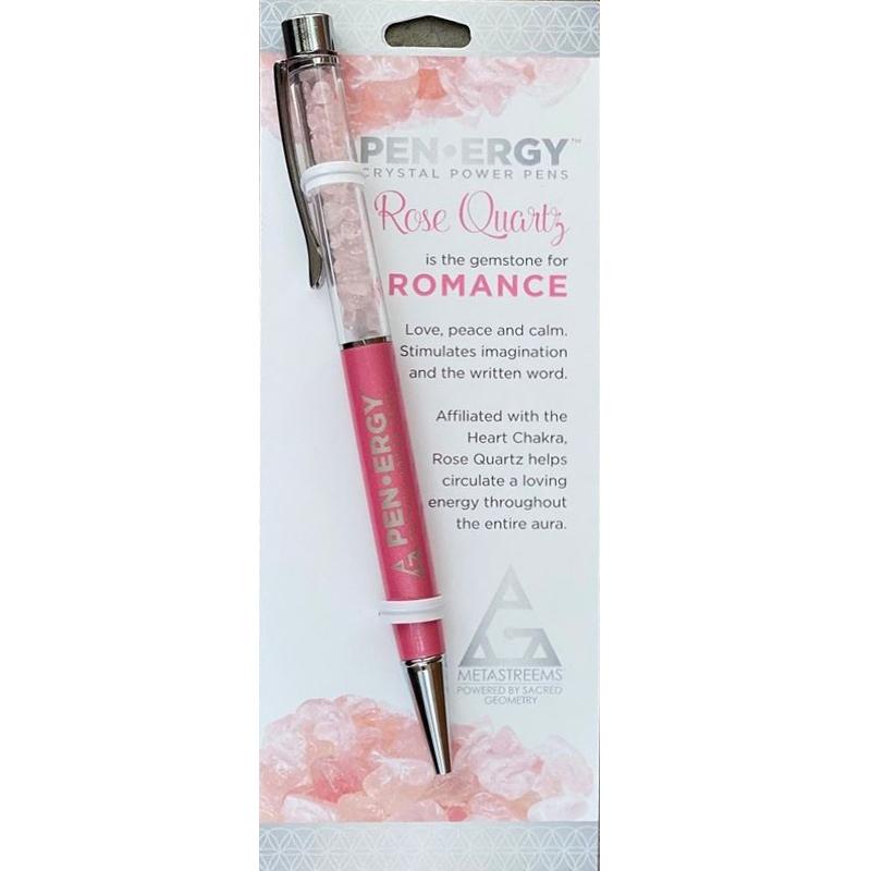 Pen-Ergy Crystal Power Pens - Rose Quartz - Romance - Cancer