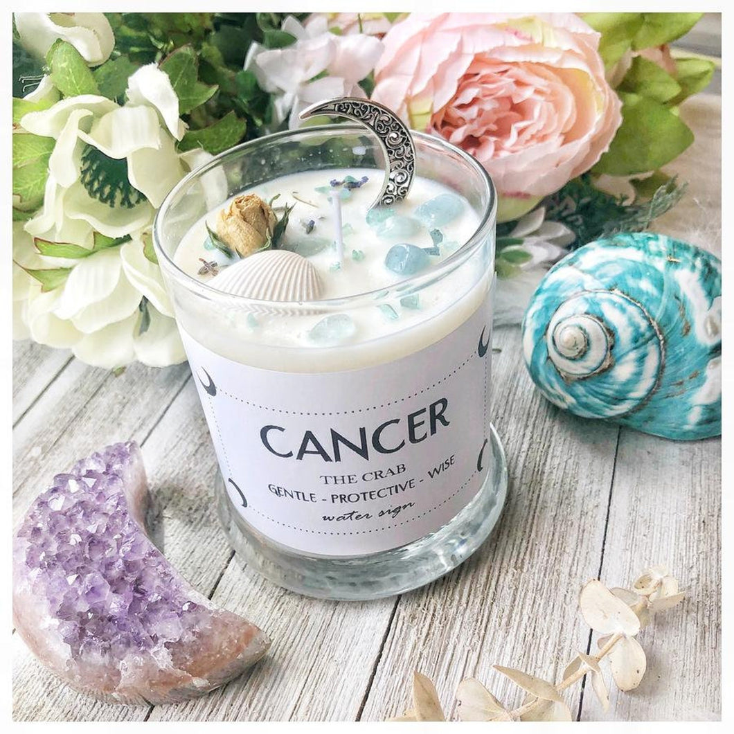 Botanical Crystal Candle - Cancer