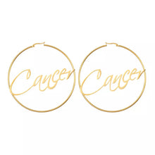 Load image into Gallery viewer, Large Hoop Earrings - Cancer
