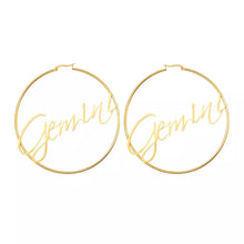 Load image into Gallery viewer, Large Hoop Earrings - Gemini
