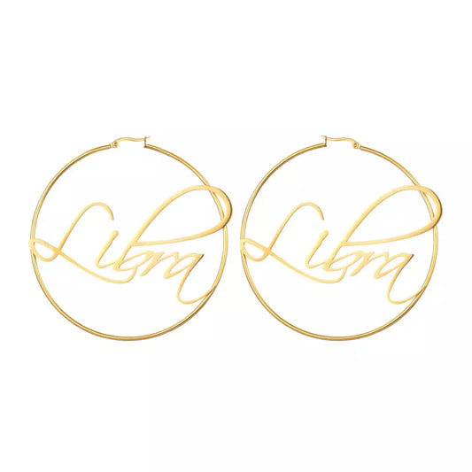 Large Hoop Earrings - Libra