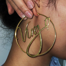 Load image into Gallery viewer, Large Hoop Earrings - Aquarius
