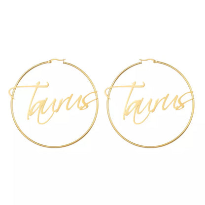 Large Hoop Earrings - Taurus