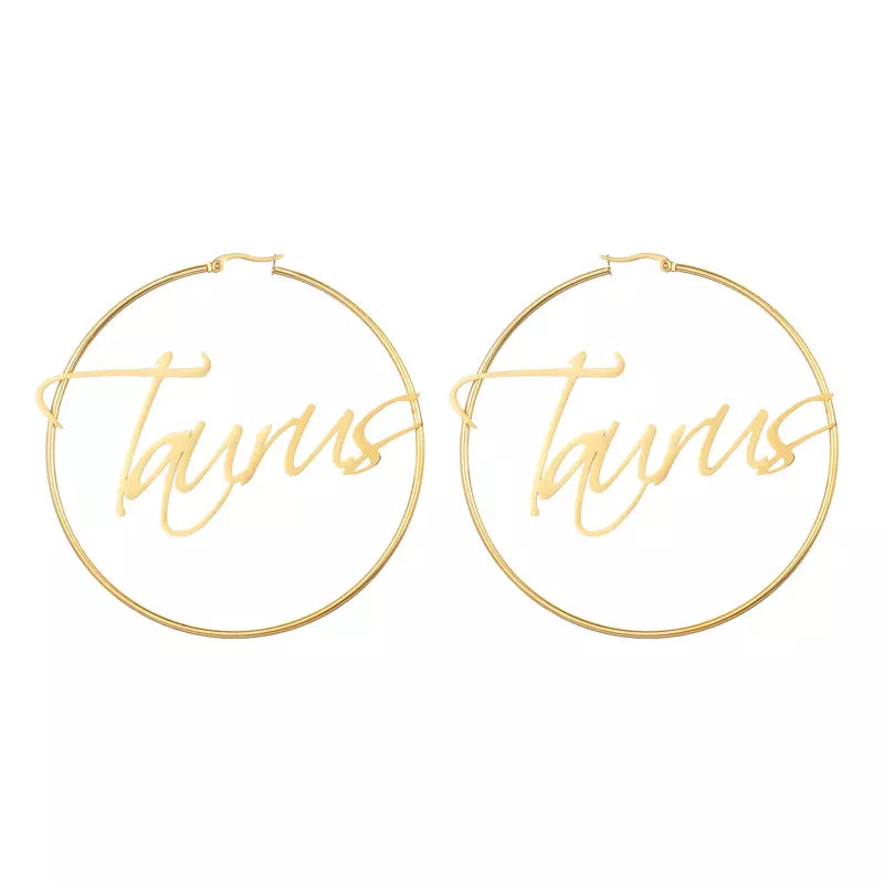 Large Hoop Earrings - Taurus
