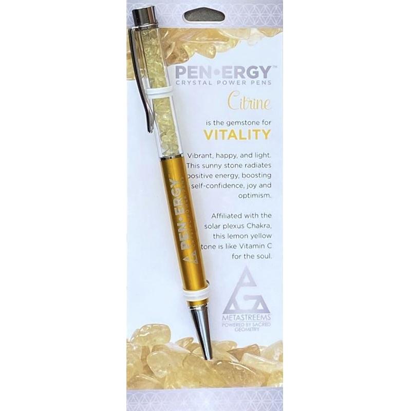 Pen-Ergy Crystal Power Pens - Citrine - Vitality - Leo