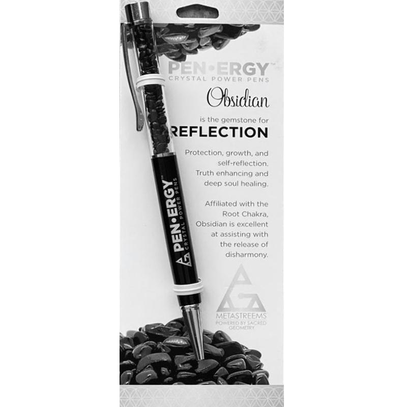 Pen-Ergy Crystal Power Pens - Obsidian - Reflection - Scorpio