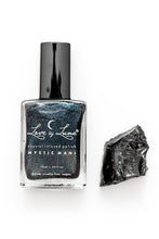 Load image into Gallery viewer, Crystal Infused Nail Polish - Scorpio + Obsidian
