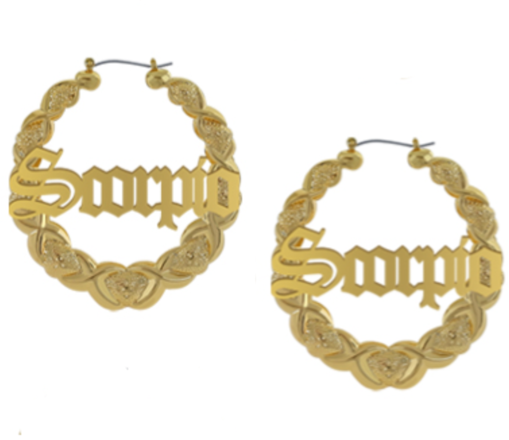 XOXO Bamboo Hoop Earrings - Scorpio