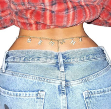 Load image into Gallery viewer, Rhinestone Waist Charm Thong Panties - Gemini
