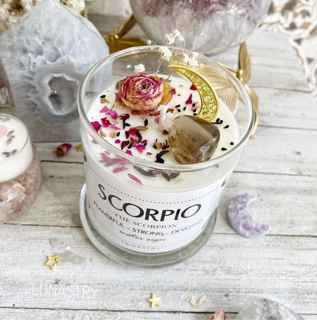 Botanical Crystal Candle - Scorpio