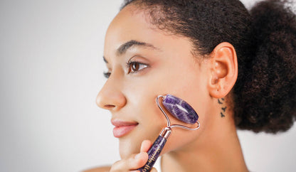 Crystal Roller Facial Massage Tool - Amethyst, Jade or Rose Quartz