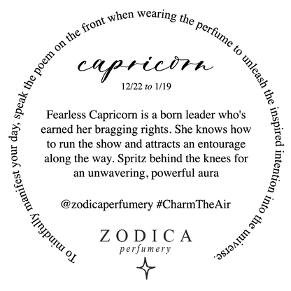 Crystal Infused Zodiac Perfume - Capricorn + Malachite