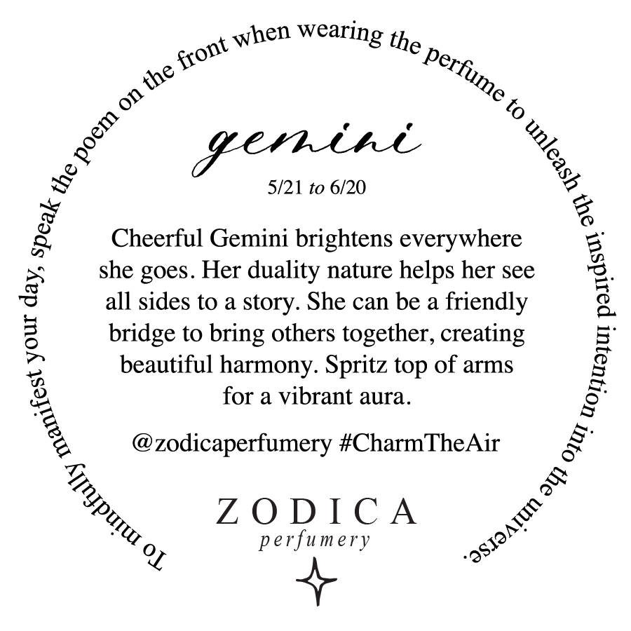 Crystal Infused Zodiac Perfume - Gemini + Citrine
