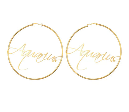 Large Hoop Earrings - Aquarius