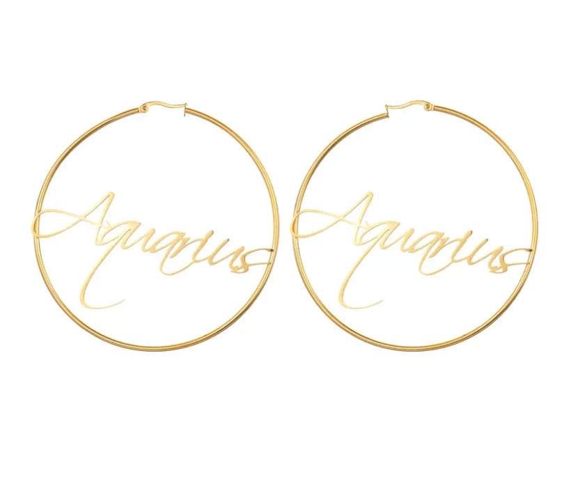 Large Hoop Earrings - Aquarius