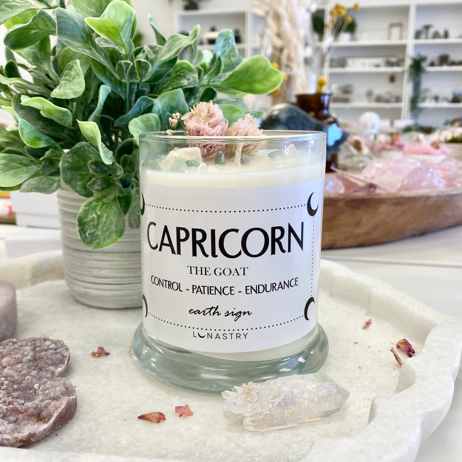 Botanical Crystal Candle - Capricorn