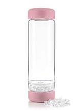 Load image into Gallery viewer, Crystal Infused Water Bottle - Leo + Clear Quartz &amp; Tiger&#39;s Eye
