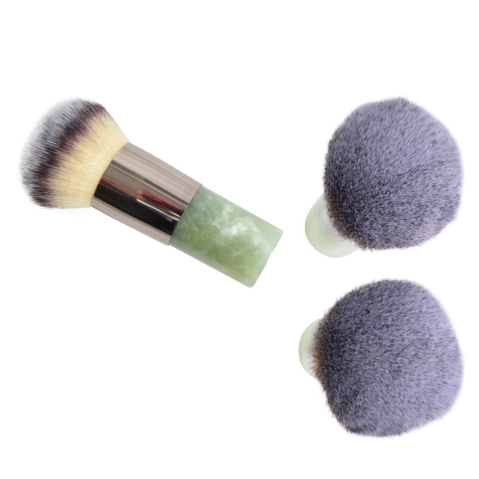 Crystal Kabuki Make Up Brush - Jade, Rose Quartz or Carnelian