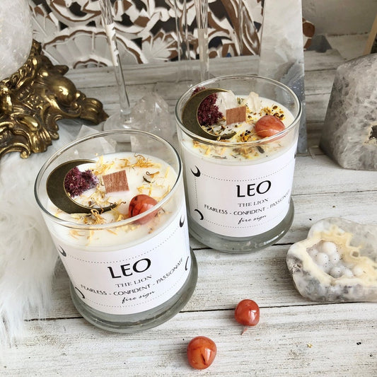 Botanical Crystal Candle - Leo