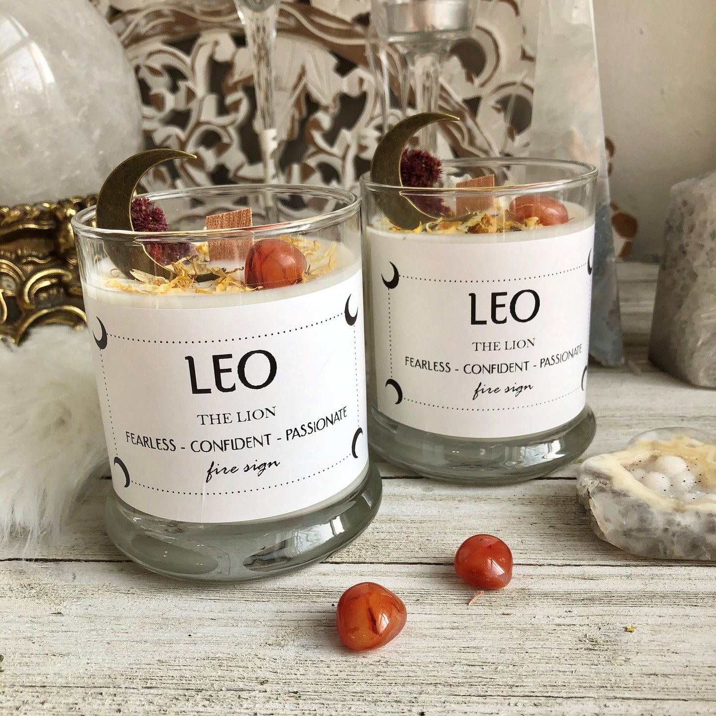 Botanical Crystal Candle - Leo