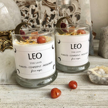 Load image into Gallery viewer, Botanical Crystal Candle - Leo
