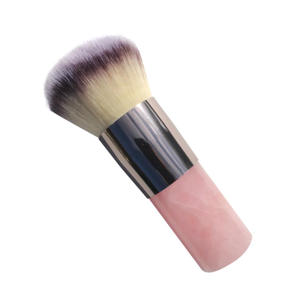 Crystal Kabuki Make Up Brush - Jade, Rose Quartz or Carnelian