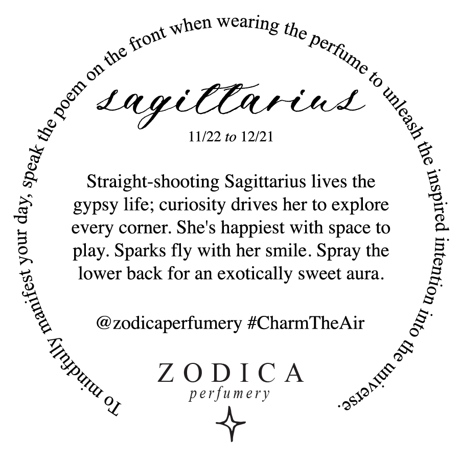 Crystal Infused Zodiac Perfume - Sagittarius + Red Jasper