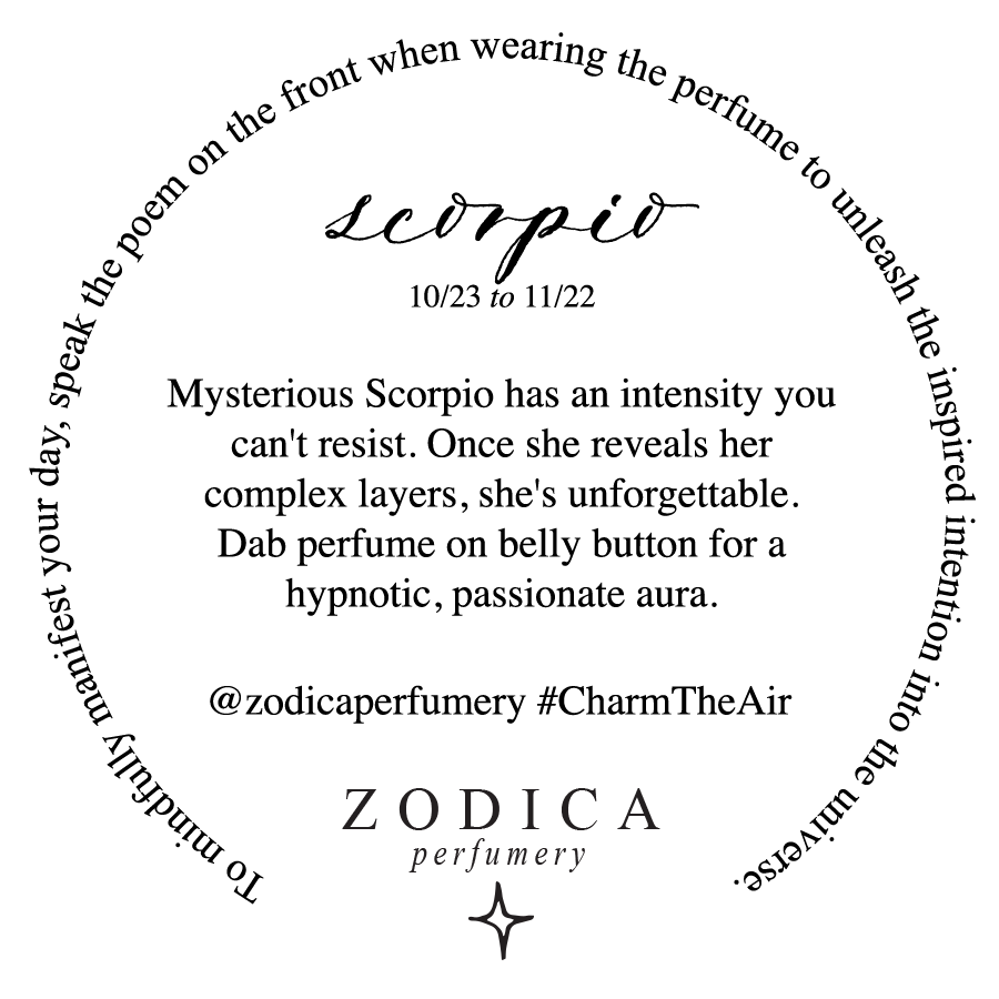 Crystal Infused Zodiac Perfume - Scorpio + Obsidian