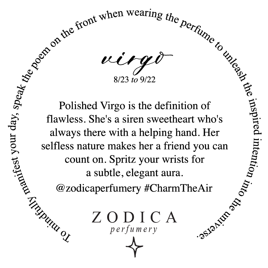 Crystal Infused Zodiac Perfume - Virgo + Amazonite